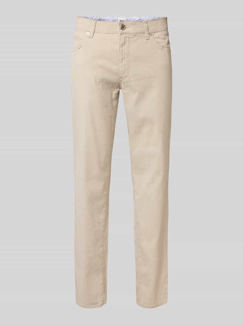 Spodnie lniane o kroju regular fit z 5 kieszeniami model ‘CADIZ’