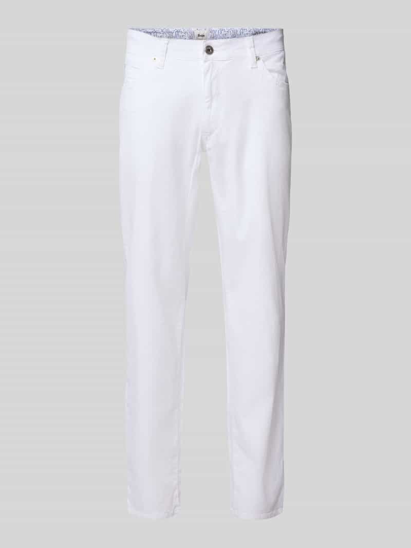 Spodnie lniane o kroju regular fit z 5 kieszeniami model ‘CADIZ’