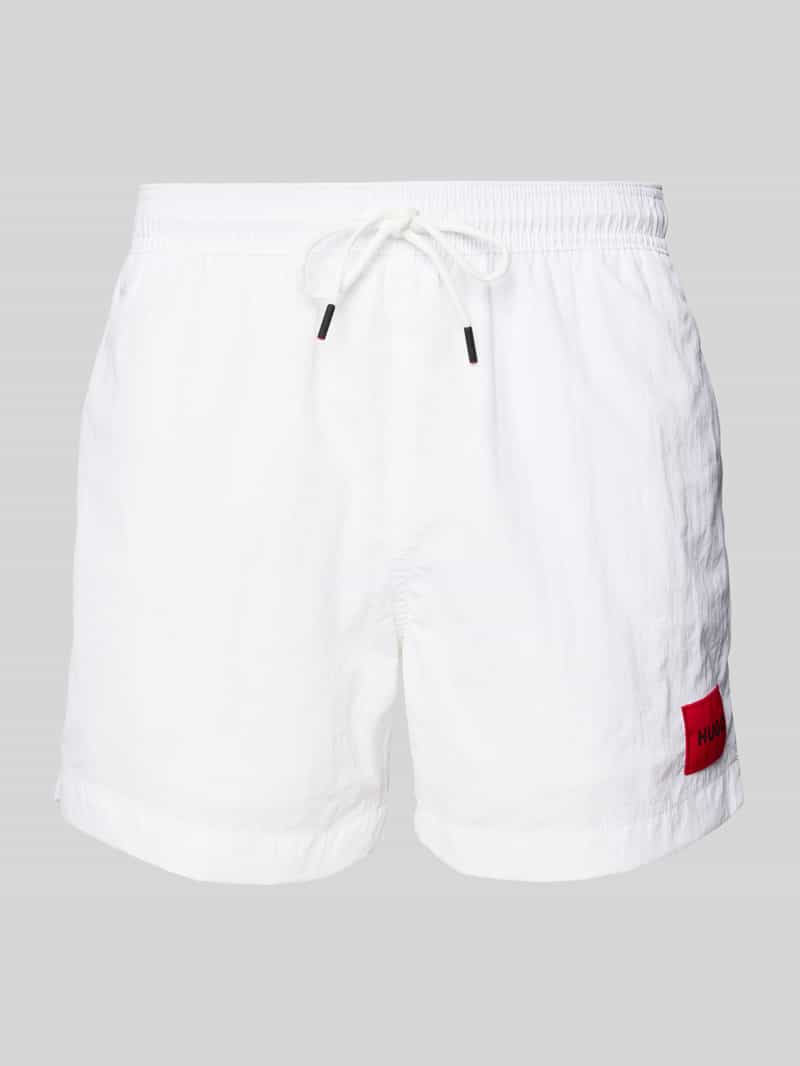 Spodenki kąpielowe o kroju regular fit z naszywką logo model ‘DOMINICA’