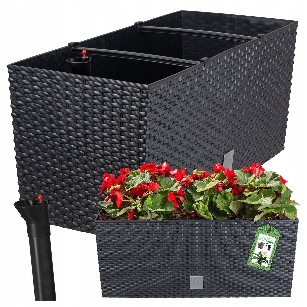 DONICZKA DONICA SKRZYNKA OGRODOWA KWIETNIK NA BALKON ANTRACYT 80cm WKŁAD