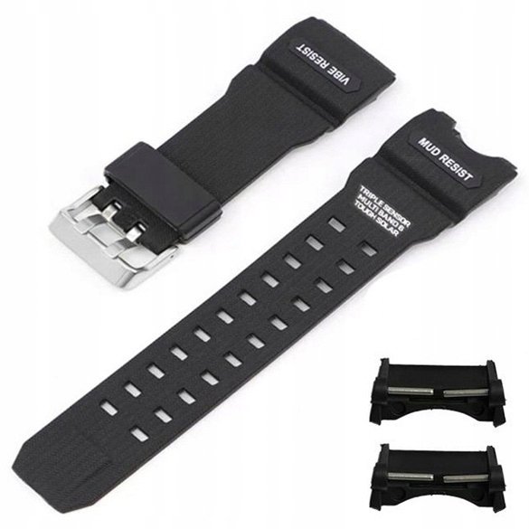Pasek silikonowy do zegarka Casio GWG-1000 - czarny