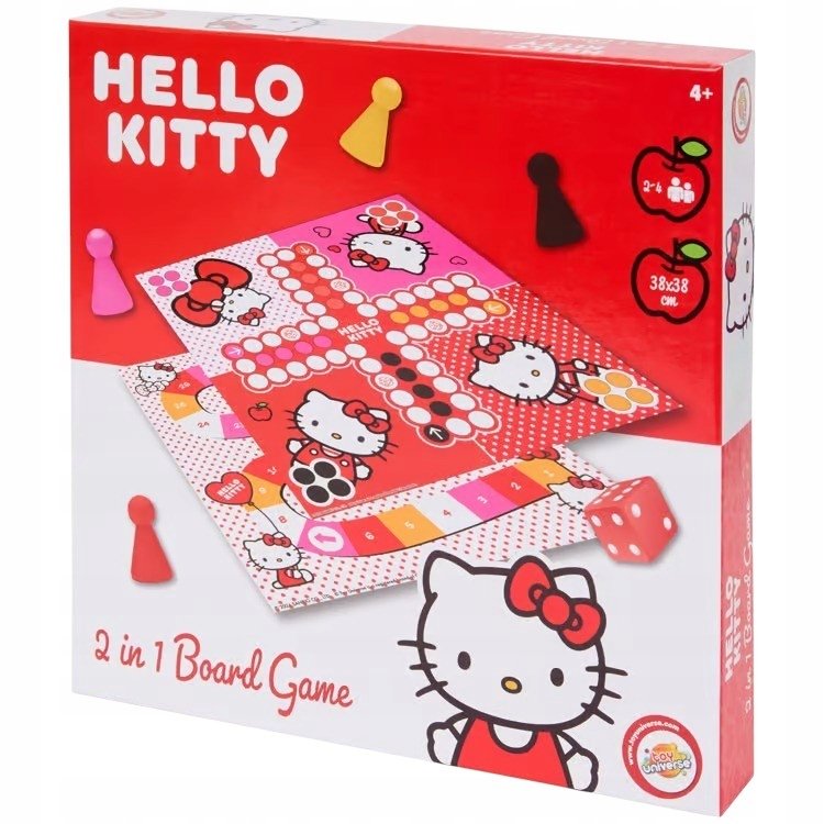 Gra planszowa HELLO KITTY 4 graczy super zabawa dla dzieci 2 plansze