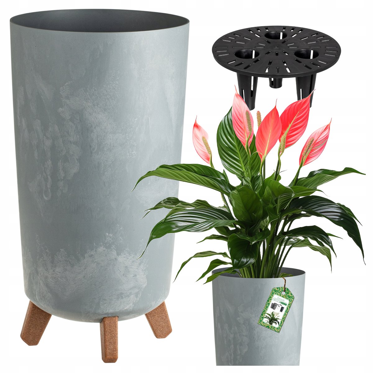 DONICA DONICZKA WYSOKA KWIETNIK STOJĄCY NA NÓŻKACH OGRODOWA BETON SZARA