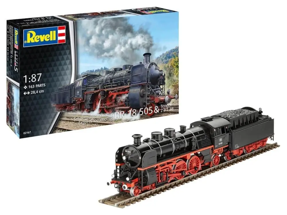 Szybka lokomotywa parowa BR 18 505 z tendrem T38 - Revell