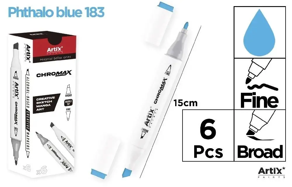 Marker Chromax z 2 końcówk. deep violet 81 (6szt) - Artix