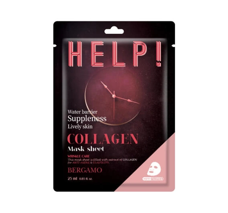 Bergamo HELP! Collagen uelastyczniająca maska w płachcie z kolagenem 1 sztuka