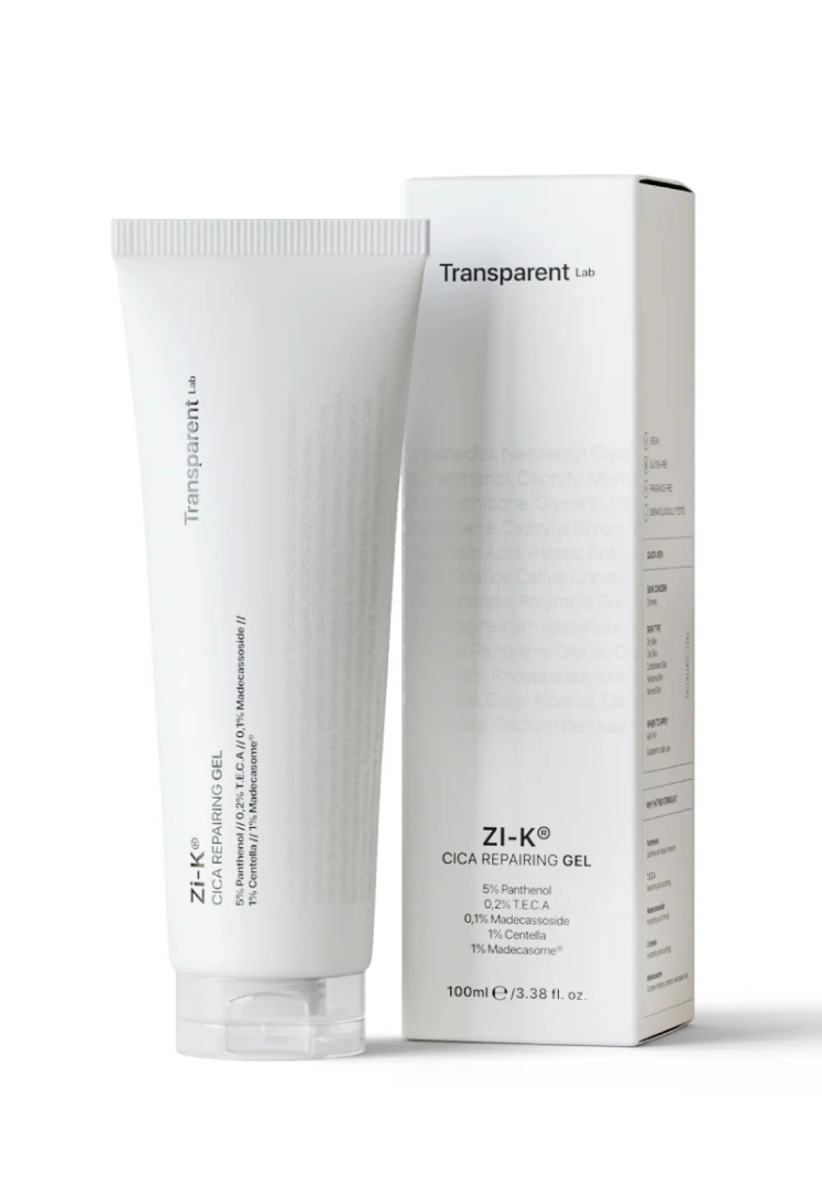 Transparent Lab - ZI-K® Cica Repairing Gel – Regenerujący Żel z Wąkrotą Azjatycką, 100 ml