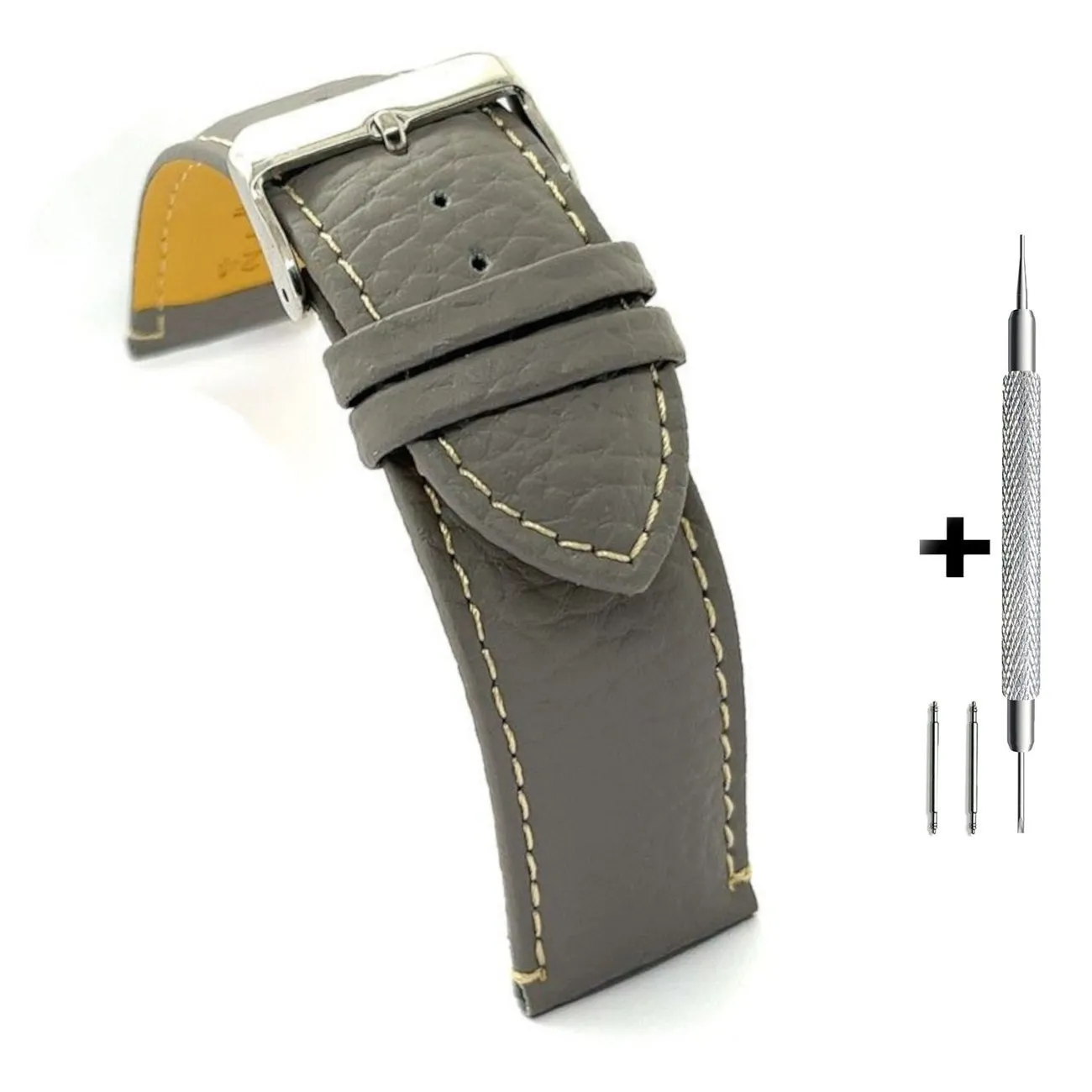 Szary pasek 14 mm skórzany DILOY P206.14.07 + GRATIS dwa teleskopy i narzędzie