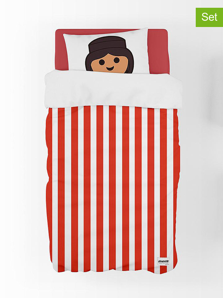 Playmobil 2-częściowy komplet pościeli w kolorze biało-czerwonym