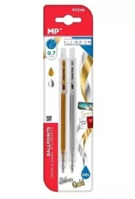 Długopis żelowy metalizowany 0,7mm srebrny złoty