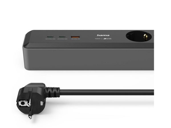 HAMA LISTWA ZASILAJĄCA 3x SCHUKO 1,4M 2xUSB C/A PD 100W
