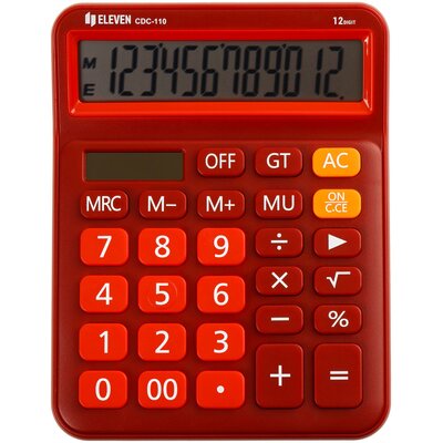 Kalkulator ELEVEN CDC110RD Zasilanie bateryjno-słoneczne, 4 pamięci