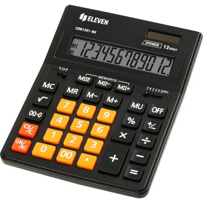 Kalkulator ELEVEN CDB1201BK-OR Zasilanie bateryjno-słoneczne, 4 pamięci
