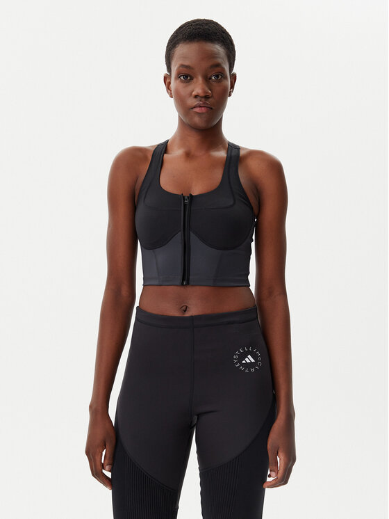 adidas Top Stella McCartney Two-tone JM0301 Czarny Slim Fit