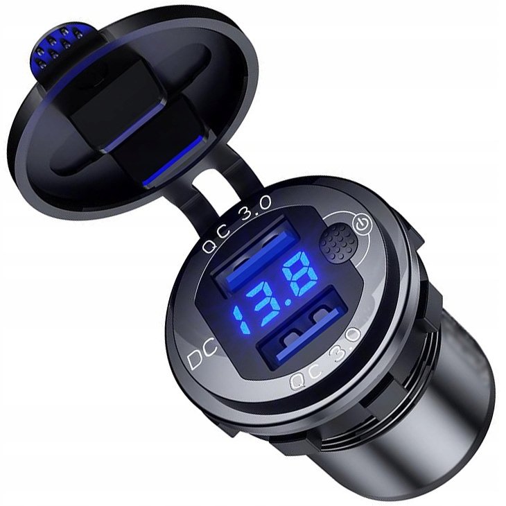 GNIAZDO 36W 2 X USB DO MOTOCYKLA SZYBKIE ŁADOWANIE