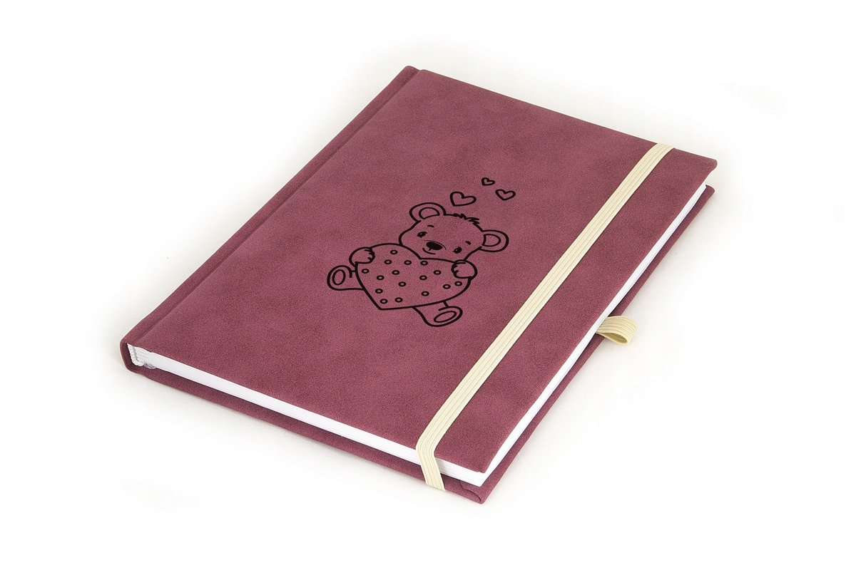 MIŚ Notes kratka Nubuk bordowy BEŻ5
