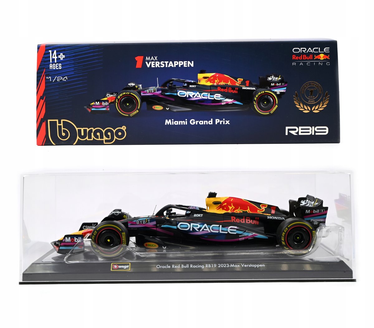 BOLID F1 Red Bull RB19 Miami GP 2023 MAX VERSTAPPEN 1:24 BBURAGO 18-28030