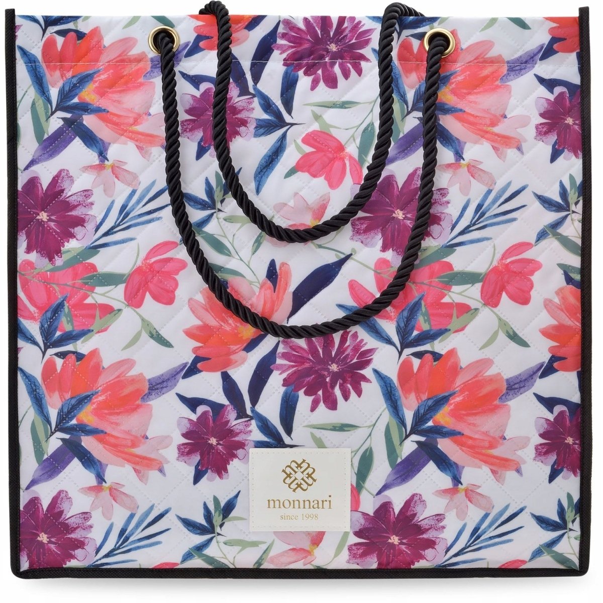 Torba Zakupowa Monnari XXL Na Zakupy Duża Pojemna Torebka Shopperka Kwiaty