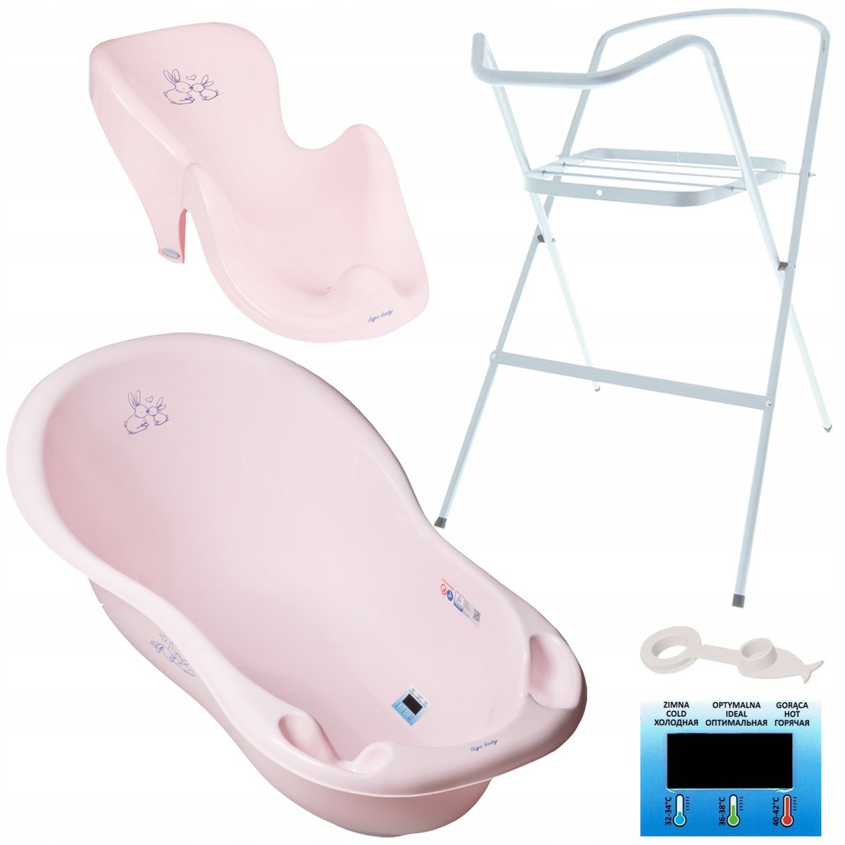 WANIENKA DLA DZIECKA TEGA BABY WANNA DUŻA STOJAK + AKCESORIA 