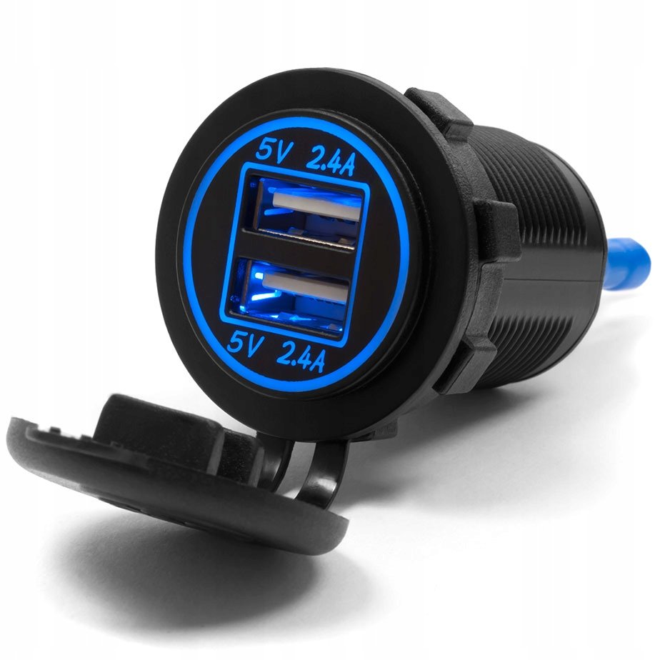 GNIAZDO 2 X USB - 4.8A - DO MOTOCYKLA DO ZABUDOWY