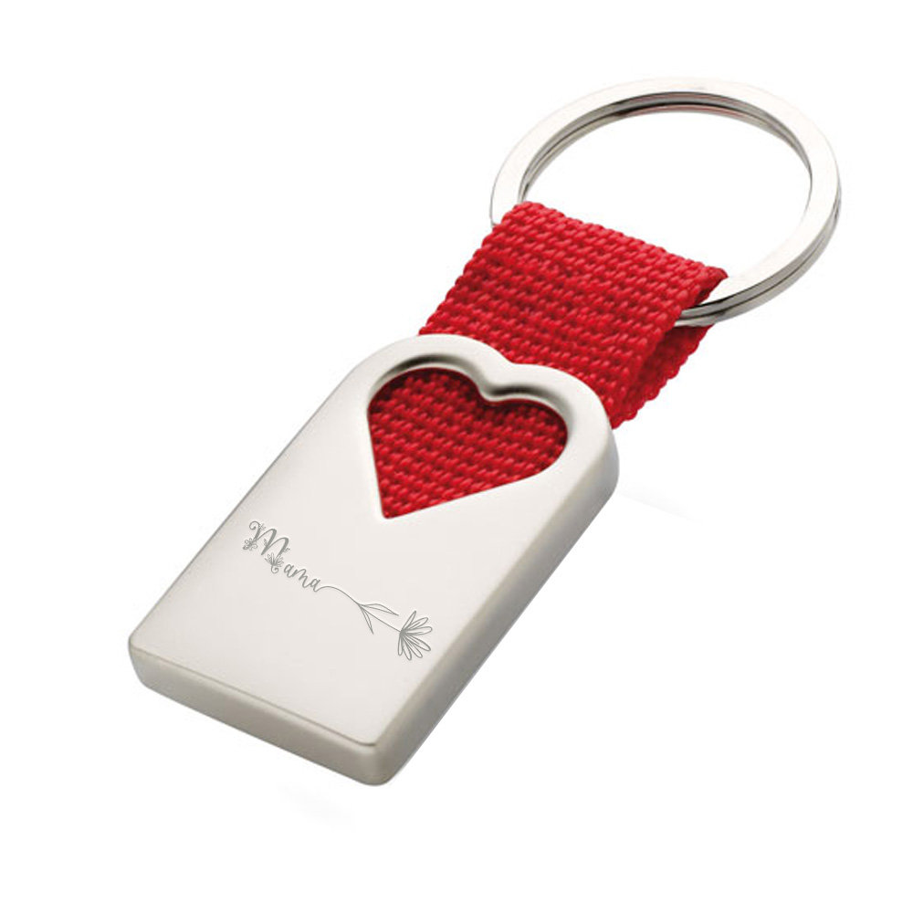 Brelok do kluczy z grawerem mama Serce 10 wzorów
