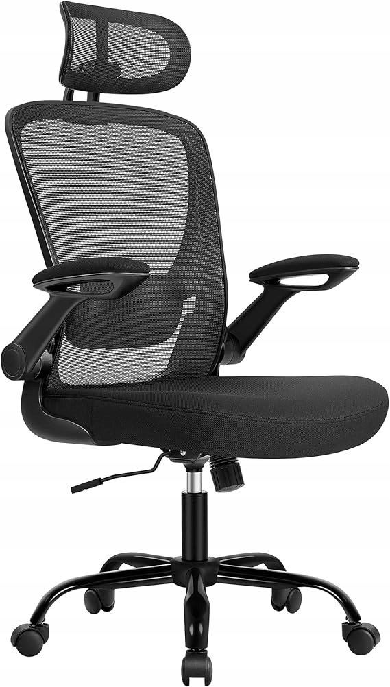 Fotel obrotowy Songmics czarny – ergonomiczny, wygodny fotel biurowy