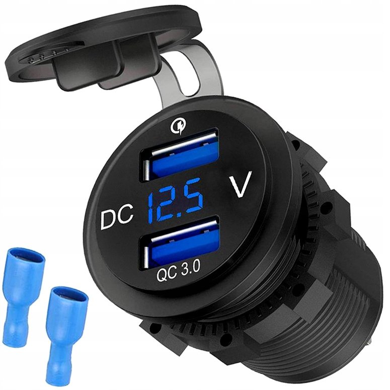 GNIAZDO 2 X USB DO MOTOCYKLA - SZYBKIE ŁADOWANIE