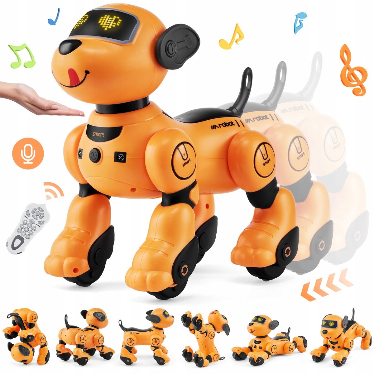Interaktywny Robot-Piesek RC dla Dzieci - Mówiący, Tańczący, Programowalny