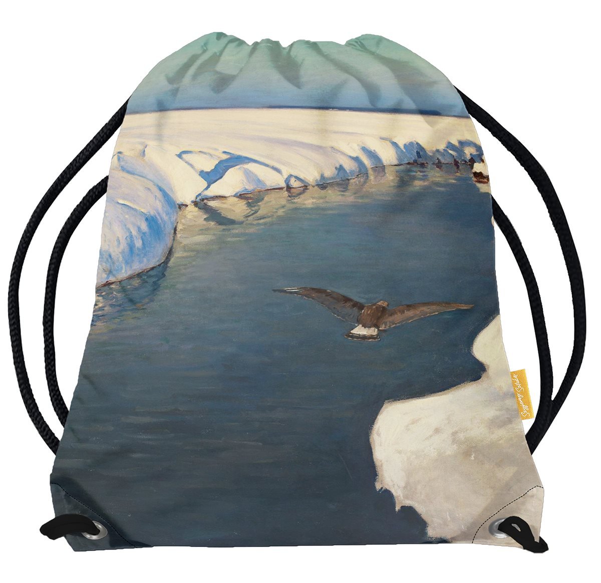 Worek Pejzaż zimowy z rzeką i ptakiem Julian Fałat -Standard