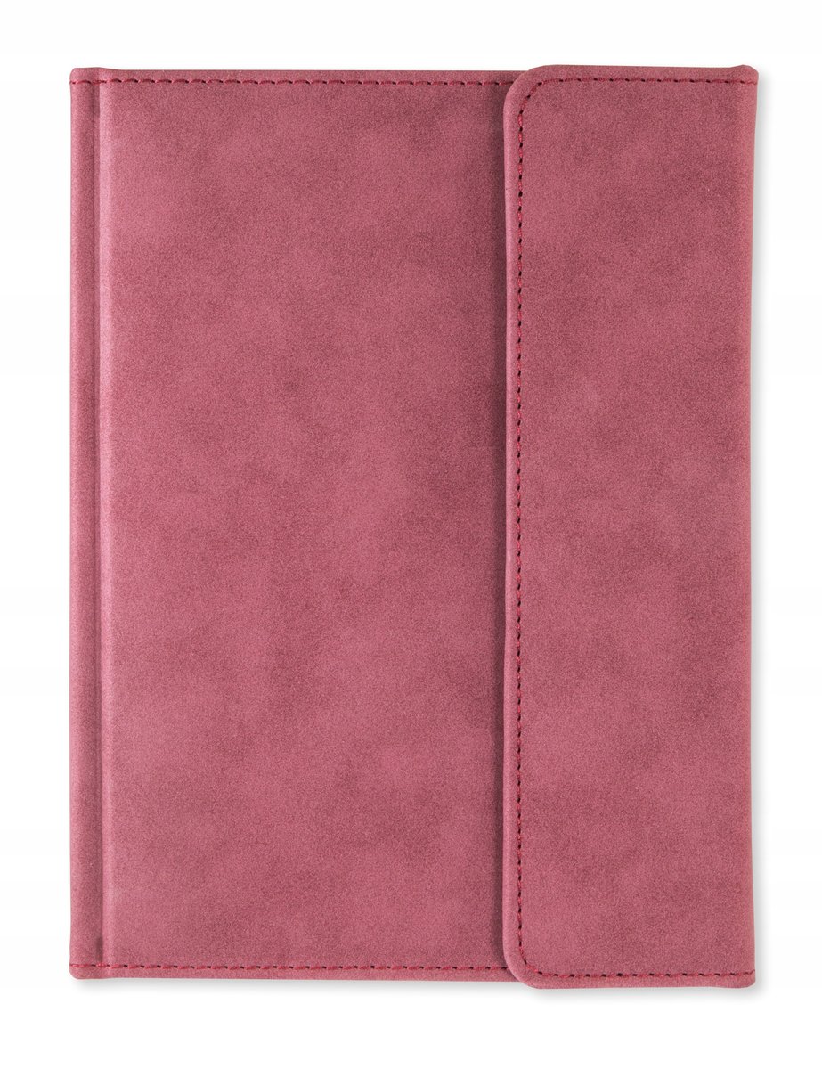 NOTES KSIĄŻKOWY ZAPINANY NUBUK BORDOWY B5