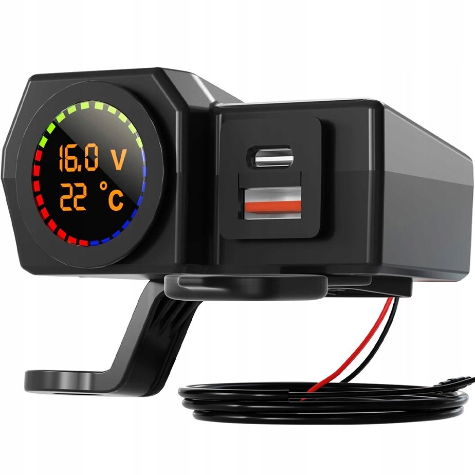 GNIAZDO USB C + USB DO MOTOCYKLA SZYBKIE ŁADOWANIE