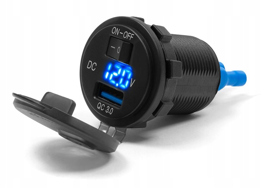MOTOCYKLOWE GNIAZDO USB SZYBKIE ŁADOWANIE WŁĄCZNIK