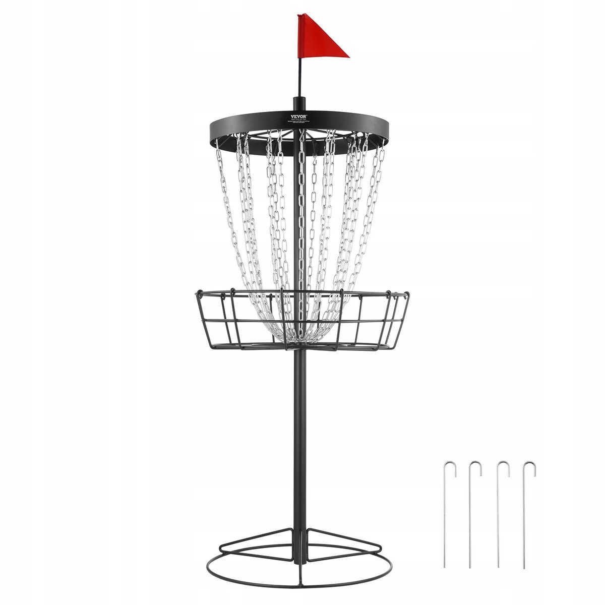 Kosz do gry w disc golfa 135 cm Discgolf - czarny