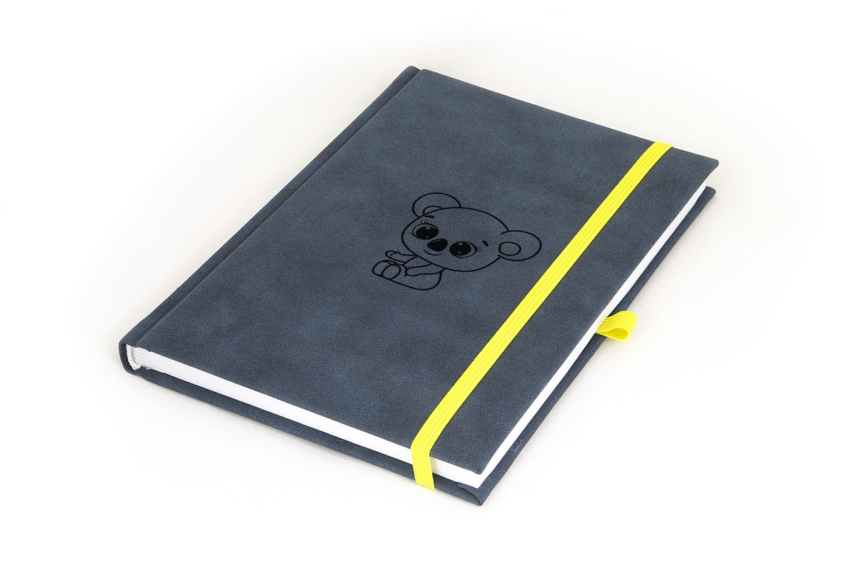 KOALA Notes książkowy kratka Nubuk niebieski Ż15