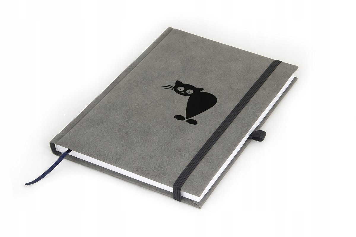 KOT Notes książkowy kratka Nubuk szary CZA24