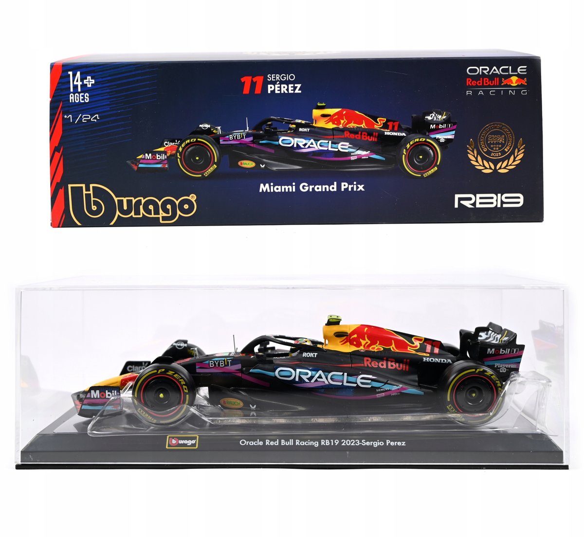BOLID F1 Red Bull RB19 Miami GP 2023 SERGIO PEREZ 1:24 BBURAGO 18-28030