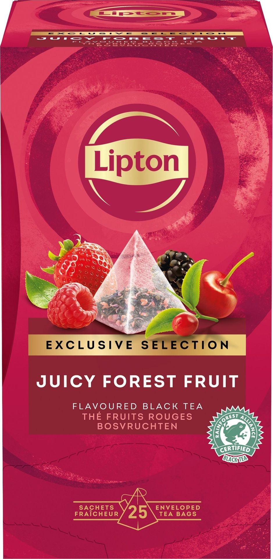 Herbata LIPTON Exclusive Selection, piramidki, owoce leśne, 25 kopert