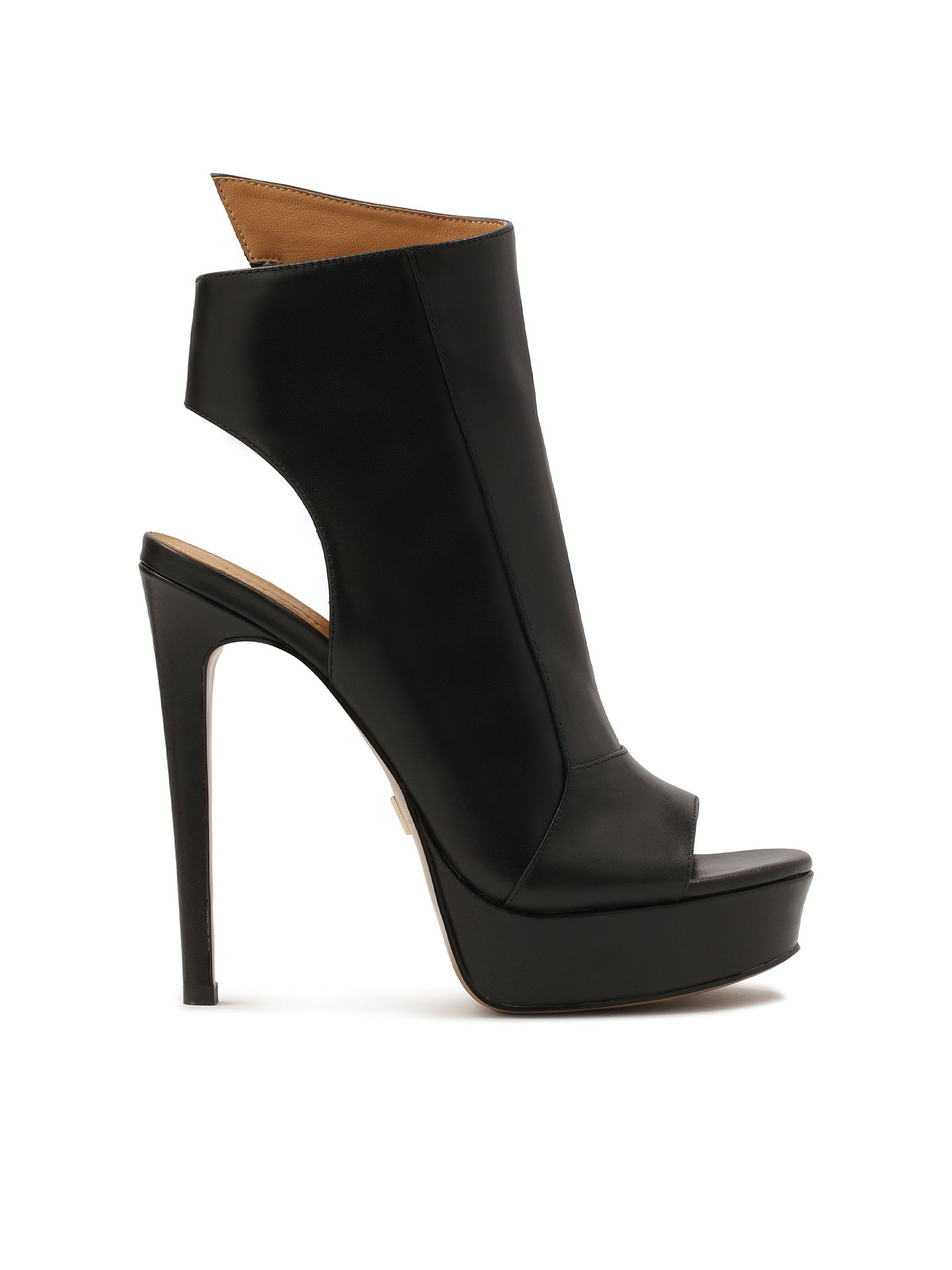 Botki peep toe z platformą - 41