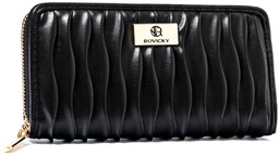 Portfel Damski Skóra Włoska Rovicky (PL) Duży Z Metalowym Suwakiem Piórnik PU R-PFF-01 19,5 x 10,5 x 2 [cm]