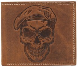 Portfel Męski Skórzany Peterson Skóra Naturalna Duży Poziomy Bez Zapięcia Dwa Skrzydełka N992 BRĄZOWY 