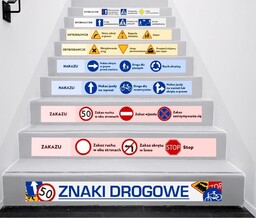 Naklejki na schody: Znaki Drogowe