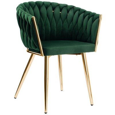 Krzesło EHOKERY Cofton Gold Velvet Ciemnozielony