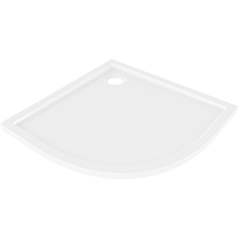 Mexen Flow brodzik półokrągły slim 90 x 90 cm, biały połysk - 46Q109090