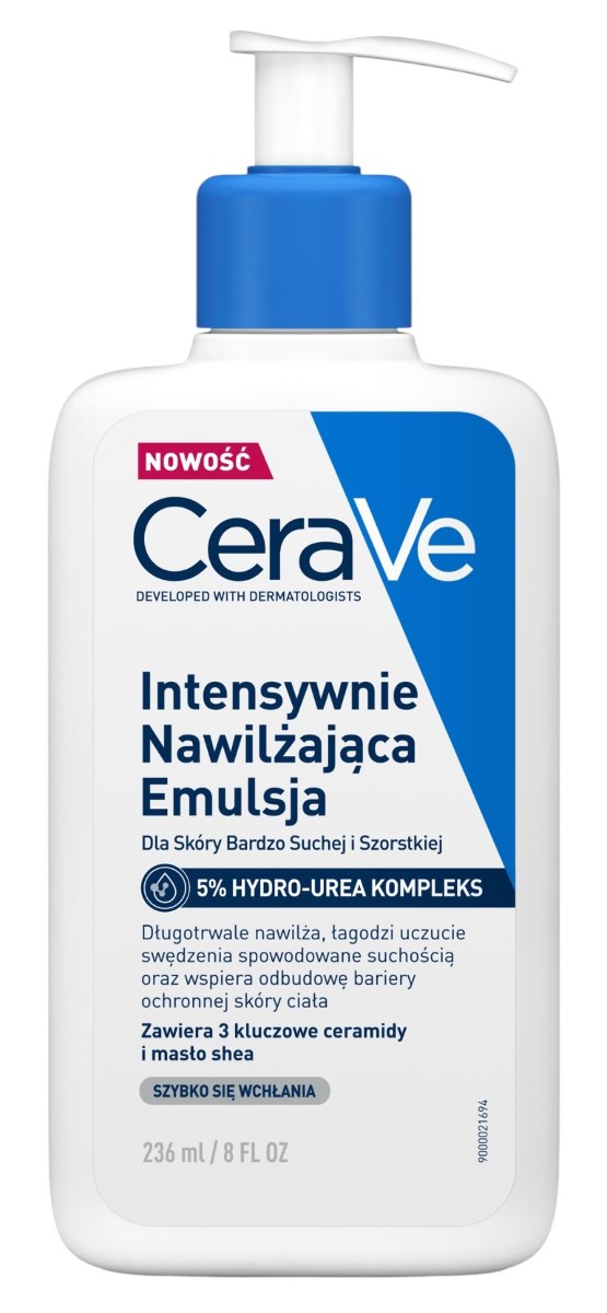 CeraVe Intensywnie nawilżająca emulsja do ciała dla skóry bardzo suchej i szorstkiej z 5% kompleksem Hydro-Urea