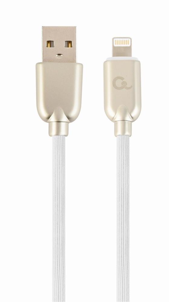 Gembird USB 2.0 do lightning 1m oplot gumowy biały