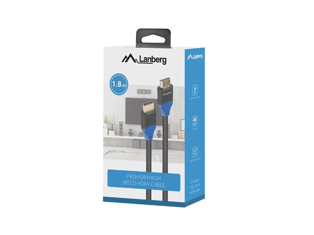 Lanberg kabel HDMI v2.0 M/M 1.8m 4K czarny box