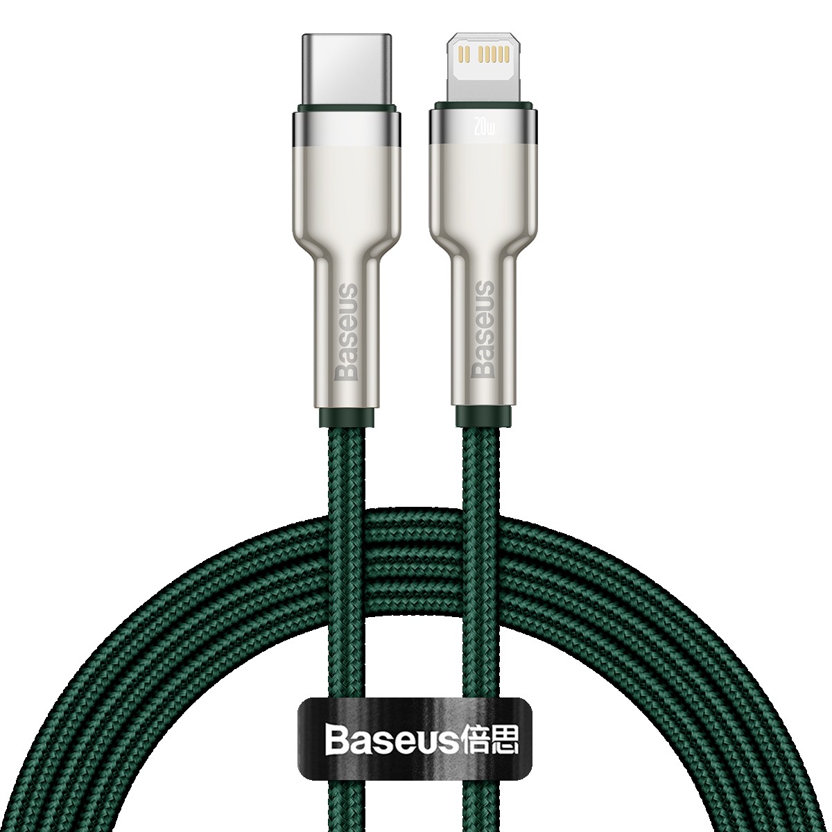 Baseus lightning - USB-C Cafule, PD, 20W, 2m zielony