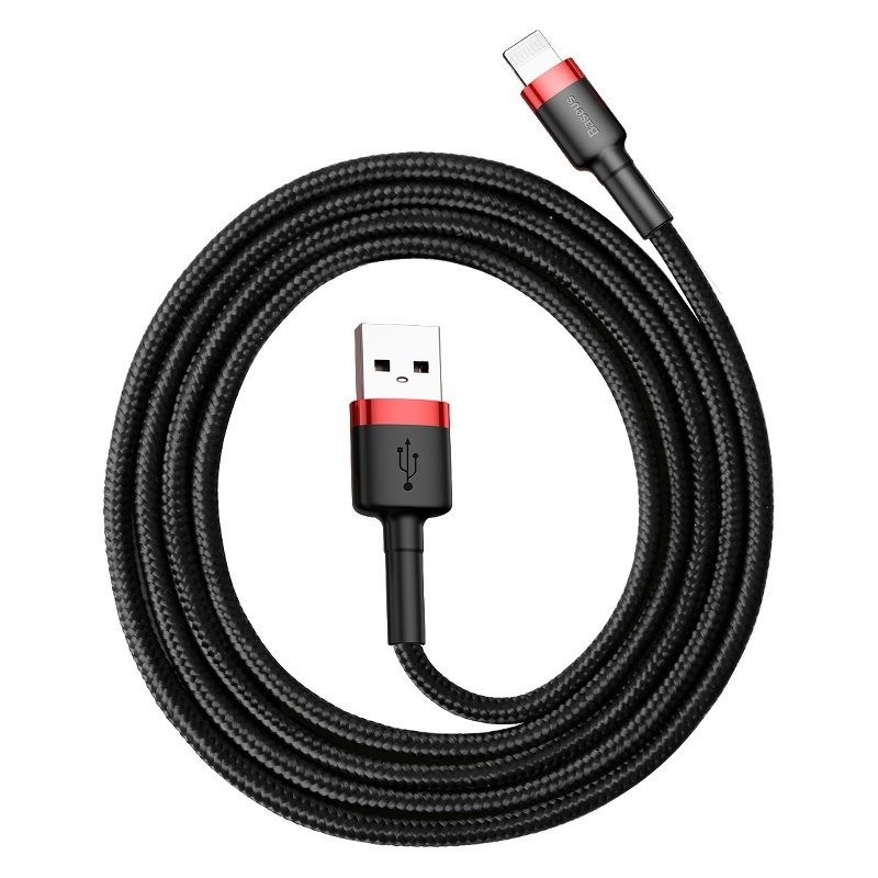 Baseus Cafule USB do Lightning 2,4A 0.5m czarno-czerwony