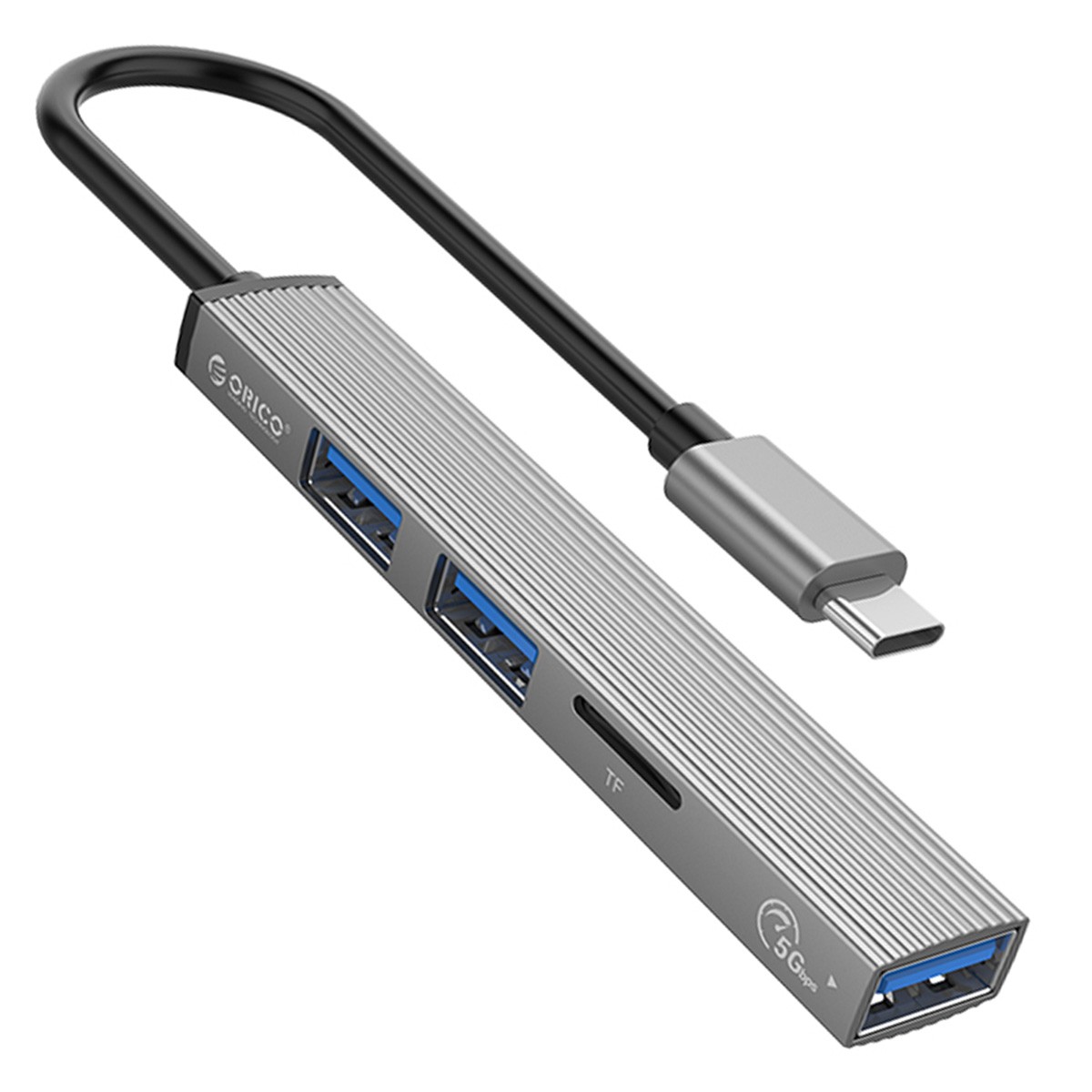 Orico USB-C 3 porty czytnik kart aluminiowy AH-12F-GY-BP
