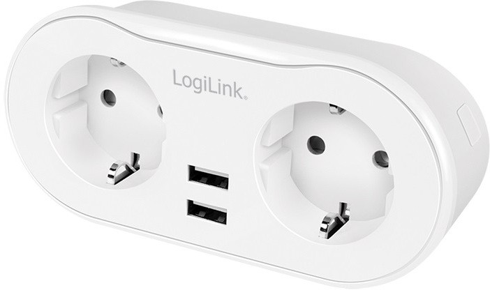 LogiLink 2 gniazda Wi-Fi smart białe SH0102